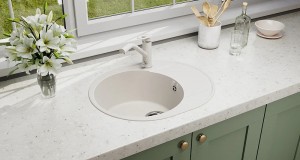 Мойка ULGRAN Quartz Nora 585-01 585*485 мм бежевый