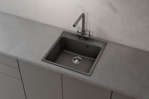 Мойка ULGRAN Quartz Forte 505-05 505*505 мм квадрат серый