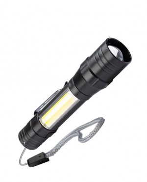 Фонарь акк. ручной LED 1Вт+СОВ 5Вт линза зум аккум. Li-ion 18650 1А.ч USB-шнур КОСМОС KOS113Lit