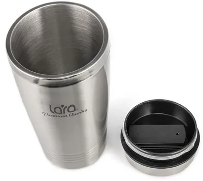 Термокружка LARA - 500мл, высота 18см, диаметр 8см, стальная внутренняя и внешняя пов-ти LR04-35