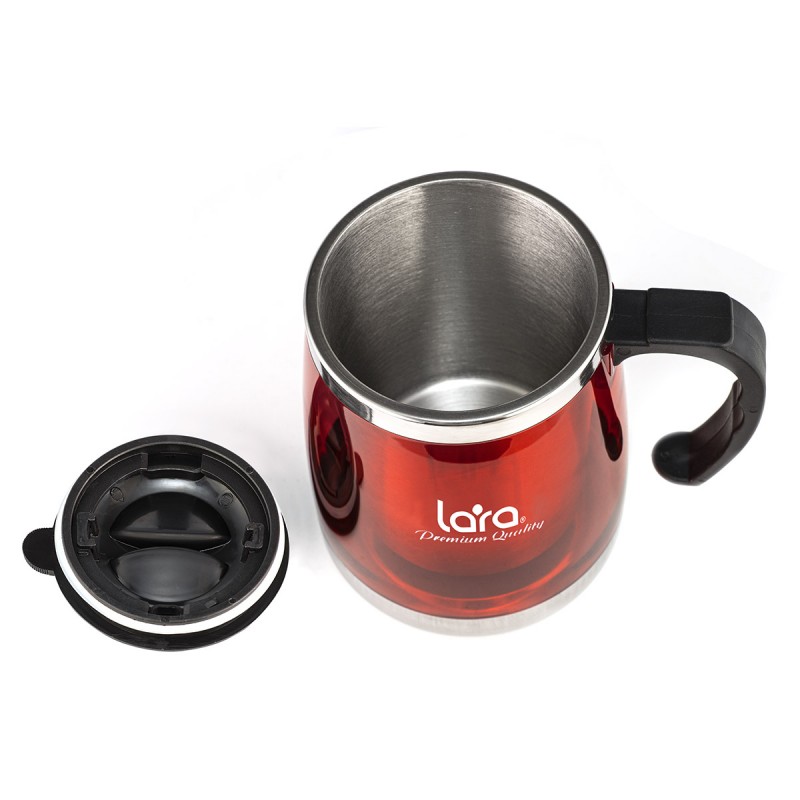 Термокружка LARA - 500мл, высота 13см, диаметр 8,5см, двойные стенки, пластик LR04-39