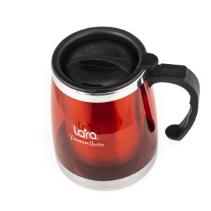 Термокружка LARA - 500мл, высота 13см, диаметр 8,5см, двойные стенки, пластик LR04-39