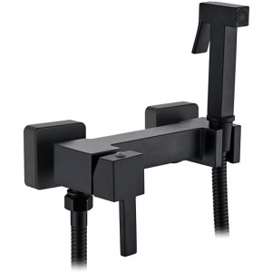 Смеситель с гигиеническим душем черный Ledeme L5398B-7