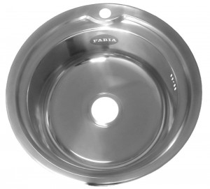 Мойка врезная круглая 49 см, нерж.сталь FABIA 049