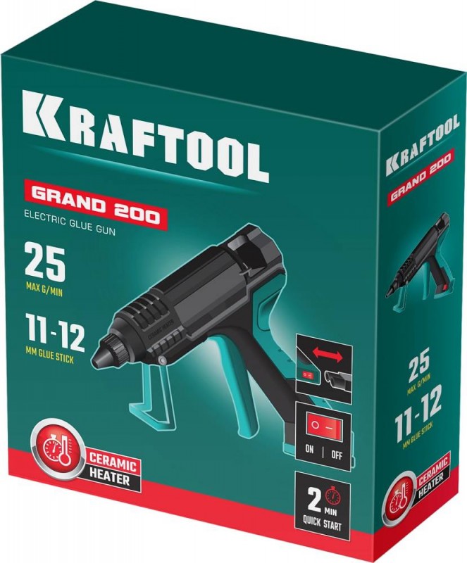 Пистолет термоклеевой электрический Grand 200 d 11-12 мм 25 г/мин KRAFTOOL 06839