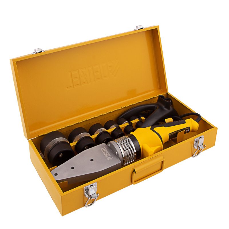 Сварочный аппарат п/п труб Denzel DWP-2000 Х-PRO (2000Вт 300 град, компл насадок 20-63мм) 94209