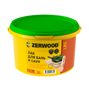 Лак для бань и саун ZERWOOD 2,5 кг с воском LBS 10893