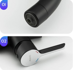 Смеситель для кухни с подключением фильтра питьевой воды черный GAPPO G4303-6