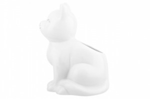 Салфетница "Кошка" 10*8,5*12,5 см, белая с золотом, фарфор 380147