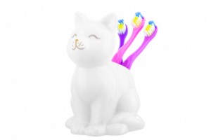 Салфетница "Кошка" 10*8,5*12,5 см, белая с золотом, фарфор 380147