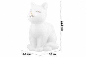 Салфетница "Кошка" 10*8,5*12,5 см, белая с золотом, фарфор 380147