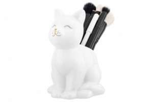 Салфетница "Кошка" 10*8,5*12,5 см, белая с золотом, фарфор 380147