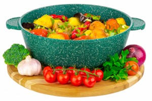 Жаровня (сотейник) 24 см ГАРМОНИЯ ВКУСА "Изумруд" 30,5*25*14 см, 3 л, с крышкой ф24 120597