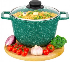 Казан 3 л ГАРМОНИЯ ВКУСА "Изумруд" 28*21,5*18,5 см 3 л, с крышкой ф20 120605