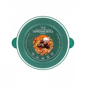 Жаровня (сотейник) 32 см ГАРМОНИЯ ВКУСА "Изумруд" 5,5 л, с крышкой 120603