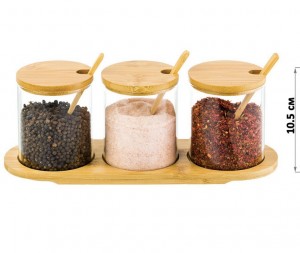 Набор 3 банок для специй "Crystal glass" 29*9,5*10,5 см, 8*8*9,7 см 380 мл 360065