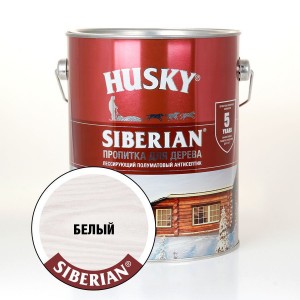 Пропитка для дерева "HUSKY SIBERIAN" п/мат. белая 2,7л