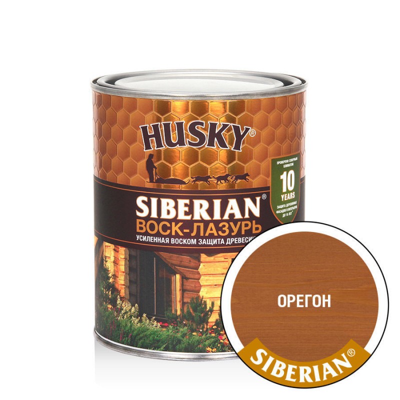 Воск-лазурь "HUSKY SIBERIAN" орегон 0,9л