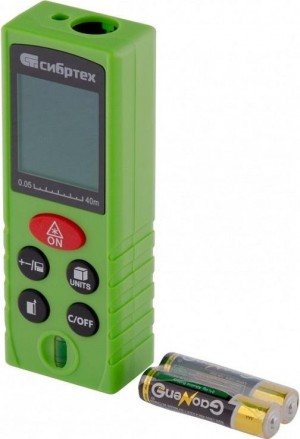 Дальномер лазерный 40м, с пузырьковым уровнем Сибртех PM-40 38010