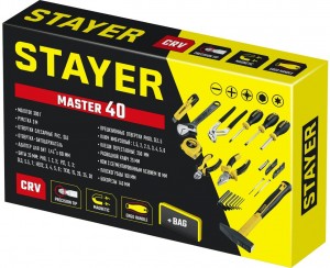 Набор инструмента STAYER Master-40 универсальный для дома 40 предм. 22052-H40