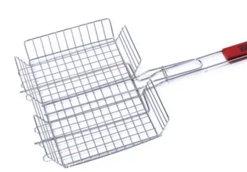 Решетка для барбекю ГЛУБОКАЯ СРЕДНЯЯ 300*230*57 с ручкой 57см, ХРОМ арт. 5843/290011