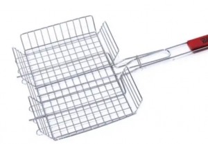 Решетка для барбекю ГЛУБОКАЯ СРЕДНЯЯ 300*230*57 с ручкой 57см, ХРОМ арт. 5843/290011