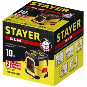 Нивелир лазерный STAYER SLM 10м, точн. +/-0,5 мм/м 34961