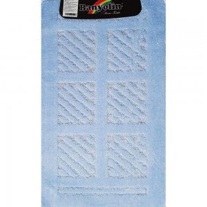 Коврик в ванную CLASSIC UNI КВАДРАТЫ одинарный САНАКС ГОЛУБОЙ 55*90см 100% полиэстер