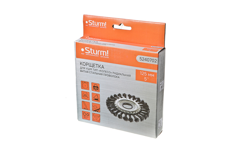 Корщетка для УШМ 125мм радиальная, витая Sturm! 5240702