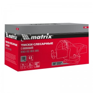 Тиски слесарные, 100 мм, поворотные, с наковальней Matrix 18600