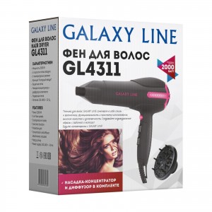 Фен для волос Galaxy LINE GL 4311 профессиональный мощность 2000 Вт,2 скорости потока воздуха