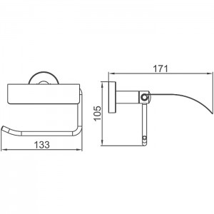 Бумагодержатель с крышкой Чёрный LEDEME L71703B