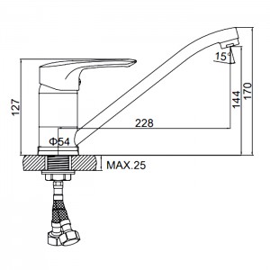 Смеситель для кухни Сатин LEDEME L4925A