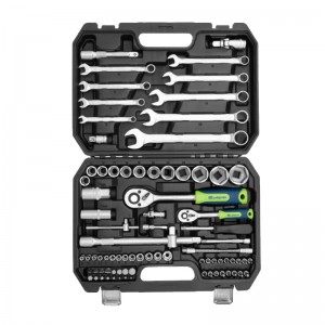 Набор инструментов, 1/2", 1/4", CrV, пластиковый кейс (82пр) Сибртех 13391