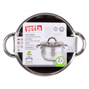 Кастрюля 20*11,5см, 2,9л, со стекл. крышкой VETTA Фултон 822-113