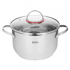 Кастрюля VETTA Бирмингем 20*12,5см, 3,6л, со стекл. крышкой, индукция 822-137