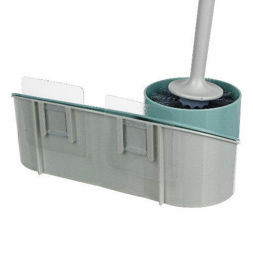 Ерш для туалета VETTA с подставкой для бытовой химии, с крепл. на стену, пластик, 46*24*9см, 463-082