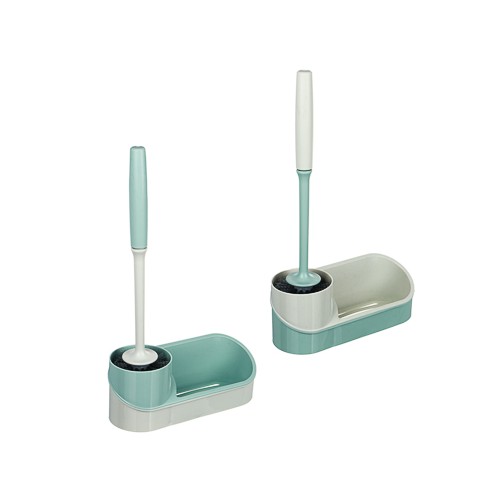 Ерш для туалета VETTA с подставкой для бытовой химии, с крепл. на стену, пластик, 46*24*9см, 463-082