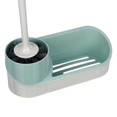 Ерш для туалета VETTA с подставкой для бытовой химии, с крепл. на стену, пластик, 46*24*9см, 463-082
