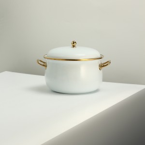 Кастрюля эмалированная BY COLLECTION 22см, 4,8л, индукция, белый 894-510