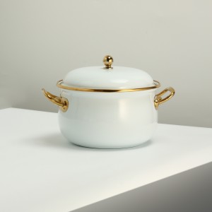 Кастрюля эмалированная BY COLLECTION 18см, 2,8л, индукция, белый 894-508