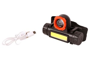 Фонарь налобный акк, СОВ и ХРЕ светодиод, функ.зум, 140лм, Sturm! 4052-01-140