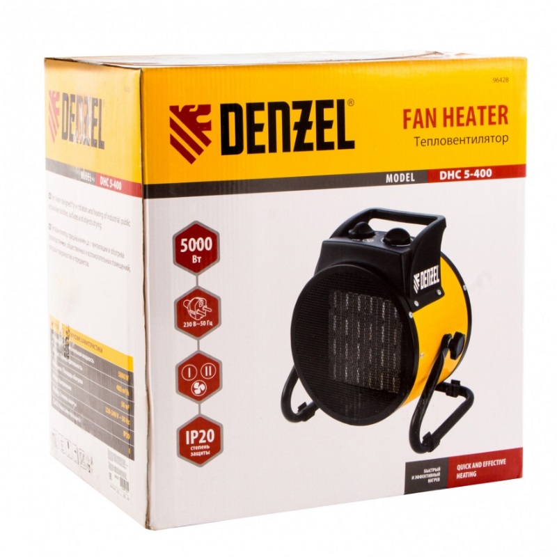 Пушка тепловая керамический нагреватель DENZEL DHC 5-400 (230В, 0,04/3/5 кВт) 96428