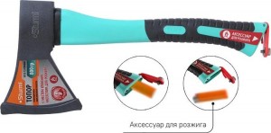 Топор 800гр.,обрезин.фибер.рукоятка, с ЗАЖИГАЛКОЙ, Кулибин,pat, Sturm!