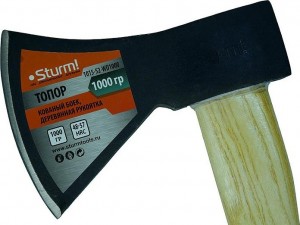 Топор 1000г. Кованый боек, деревянная рукоятка Sturm!