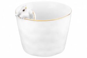 Кружка "Дракон с крылышками" 14*10*7,5 см 300 мл, белая с золотом, фарфор 330903