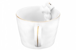 Кружка "Дракон с крылышками" 14*10*7,5 см 300 мл, белая с золотом, фарфор 330903