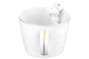 Кружка "Дракон с крылышками" 14*10*7,5 см 300 мл, белая с золотом, фарфор 330903