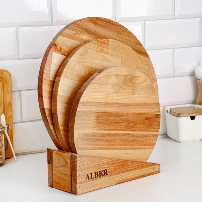 Комплект 3 досок "Круг с ручкой" 35*35*1,8 см, 30*30*1,8 см, 25*25*1,8 см, 570090