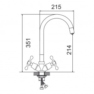 Смеситель д/кухни с 2-мя рукоятками силиконовый излив G095538 серый Barcelo